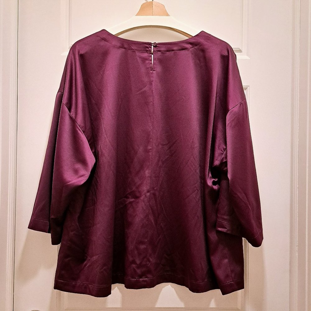 Eileen Fisher Purple Satin Top - Picture 5 of 7
